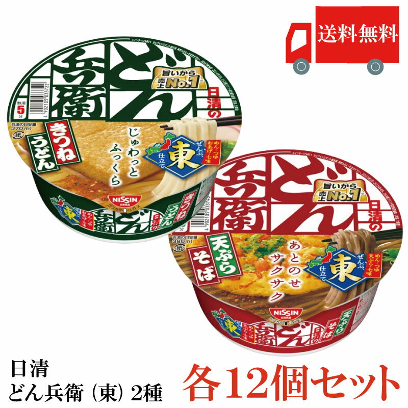 日清食品 日清のどん兵衛 (東) 24個セット (きつねうどん×12個・天ぷらそば×12個) 送料無料