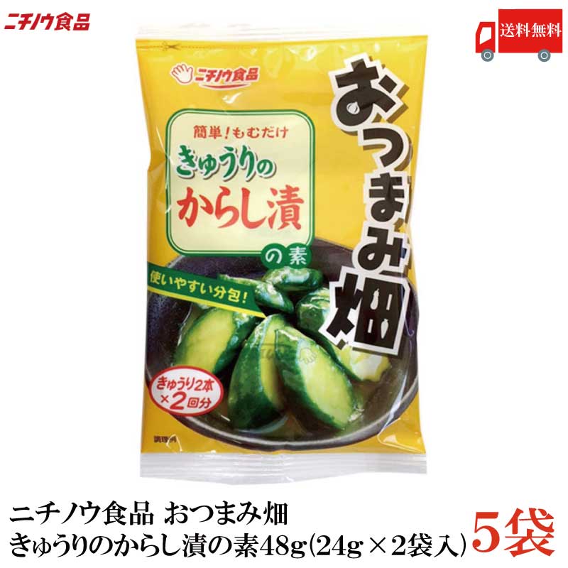 送料無料 ニチノウ食品 おつまみ畑 きゅうりのからし漬の素 48g (24g×2袋入) ×5袋