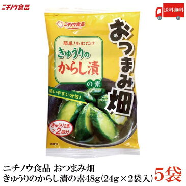 送料無料 ニチノウ食品 おつまみ畑 きゅうりのからし漬の素 48g (24g×2袋入) ×5袋