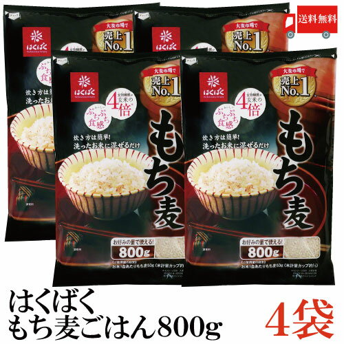 送料無料 はくばく もち麦ごはん 800g ×4袋