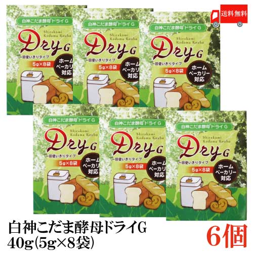 送料無料 パイオニア企画 白神こだま酵母ドライG 40g (5g×8袋) ×6個