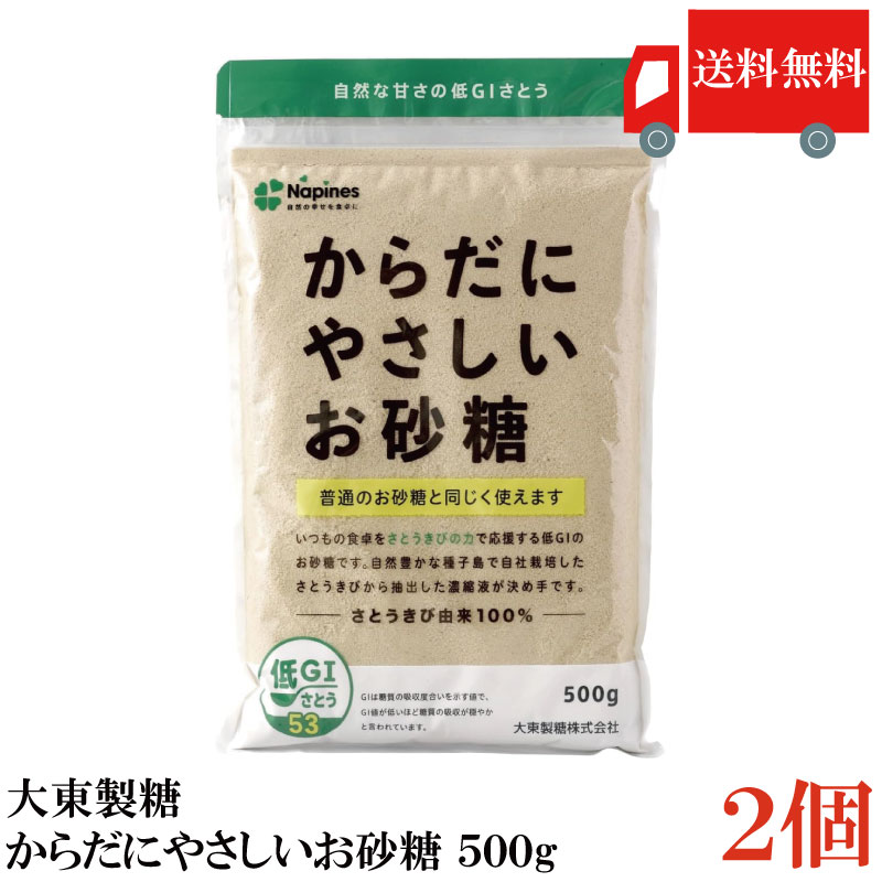 送料無料 大東製糖 からだにやさしいお砂糖 500g ×2袋(きび砂糖 サトウキビ)