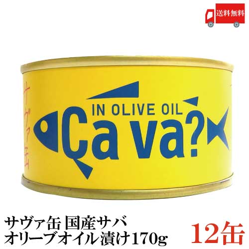 送料無料 岩手県産 サヴァ缶 国産さばのオリーブオイル漬け 170g ×12缶 Cava さば 缶詰 鯖缶