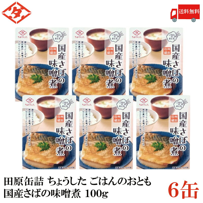 送料無料 田原缶詰 ちょうした ごはんのおとも 国産さばの味噌煮 100g×6缶 (信州蔵出し味噌)