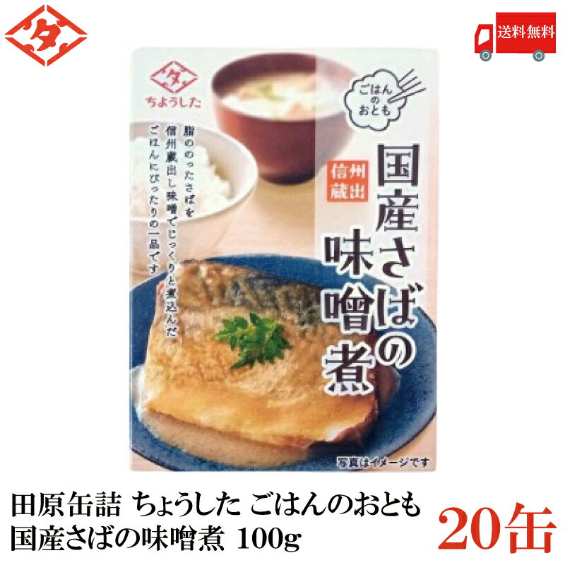 送料無料 田原缶詰 ちょうした ごはんのおとも 国産さばの味噌煮 100g×20缶 (信州蔵出し味噌)