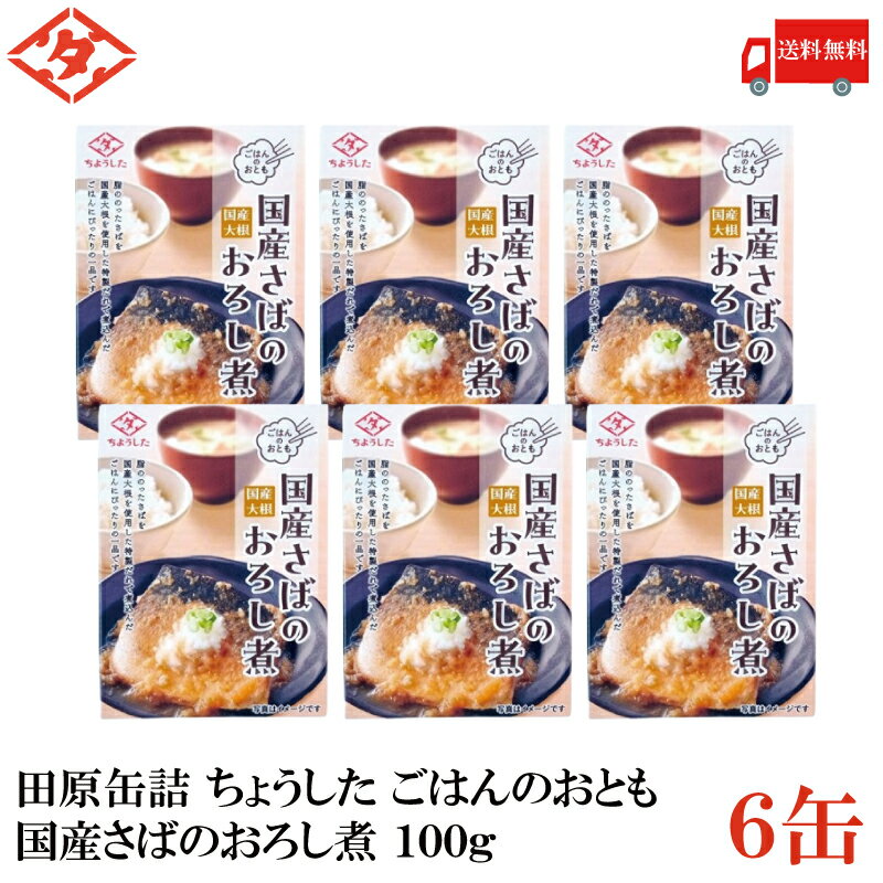 送料無料 田原缶詰 ちょうした ごはんのおとも 国産さばの大根おろし煮 100g×6缶 (田原缶詰 国産大根)