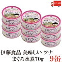 送料無料 伊藤食品 美味しいツナ まぐろ水煮 フレーク 70g ×9缶(ツナ缶 つな缶 国産 鮪 あいこちゃん)