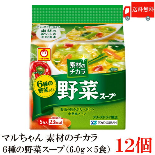 送料無料 マルちゃん 素材のチカラ 野菜スープ (6.0g×5食)×12袋入 東洋水産のサムネイル