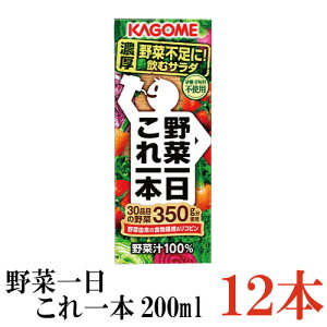 カゴメ 野菜一日 これ一本 200ml 12本入(野菜ジュース 果汁100% 野菜汁100%)