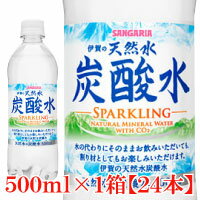 伊賀の天然水 炭酸水 500mlペット×1箱【24本】【サンガリア/SANGARIA/プレーン】