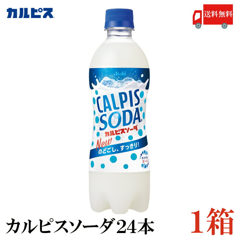 送料無料 アサヒ飲料 カルピスソーダ 500ml ×1箱（24本）【カルピス Calpis 炭酸飲料 SODA】