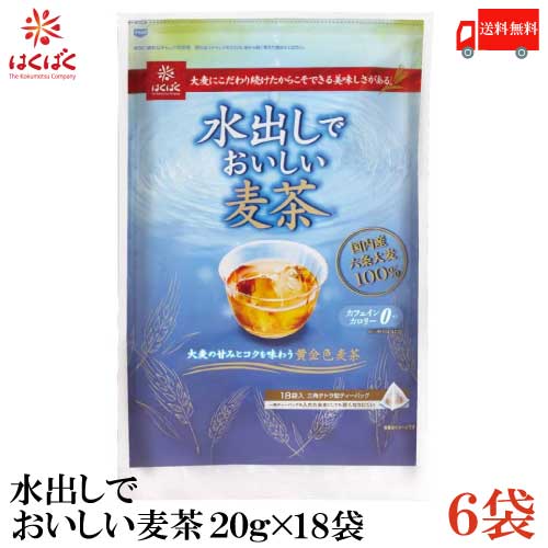 送料無料 はくばく 水出しでおいしい麦茶 20g×18袋 ×6袋