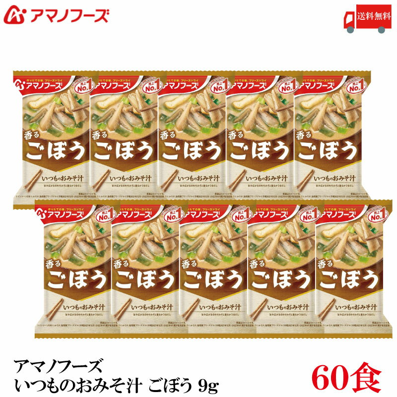 送料無料 アマノフーズ いつものおみそ汁 ごぼう 9g×60食