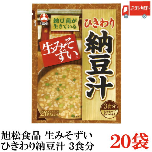 送料無料 旭松食品 袋入 生みそずい ひきわり納豆汁 3食 46.5g×20袋