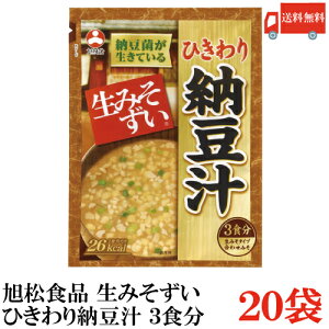 送料無料 旭松食品 袋入 生みそずい ひきわり納豆汁 3食 46.5g×20袋