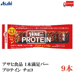 送料無料 アサヒグループ食品 1本満足バー プロテインチョコ ×9本 (一本満足バー プロテインバー)