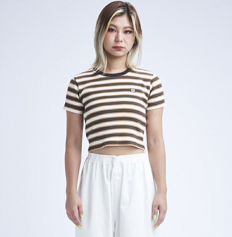 ディーシーシューズ DC SHOES 　23 WS TELECO CROPPED SS Womens T-shirts 【LST232403 BRN】のサムネイル