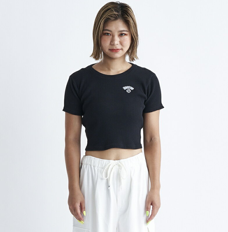 fB[V[V[Y DC SHOES @24 WS TELECO CROPPED SS EBY TVc Womens T-shirts yLST242303 BLKz