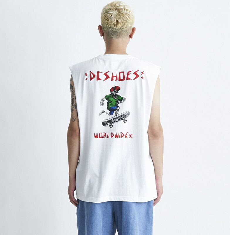 ディーシーシューズ DC SHOES 　24 SKATE SKULL SLEEVELESS タンクトップ Mens T-shirts 【DSL242017 WHT】