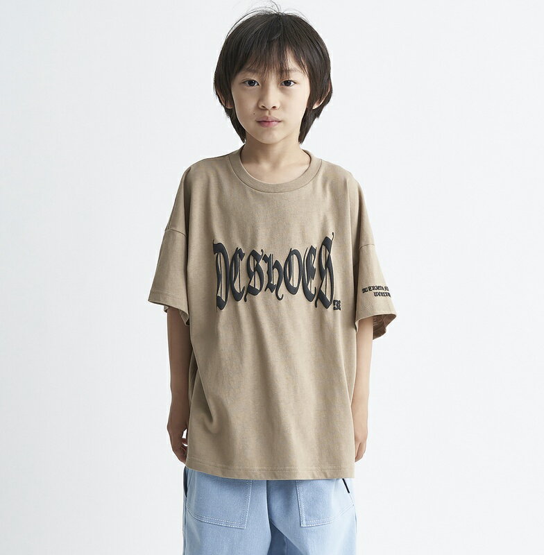 ディーシーシューズ DC SHOES 24 KD BLACK LETTER SS キッズ Tシャツ Kids T-shirts 【YST241514 BEG】