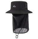 クイックシルバー QUIKSILVER 　UV WATER FACE MASK HAT ハット Mens サーフハット サーフィン アウトドア フェス 【QSA241716 BLK】