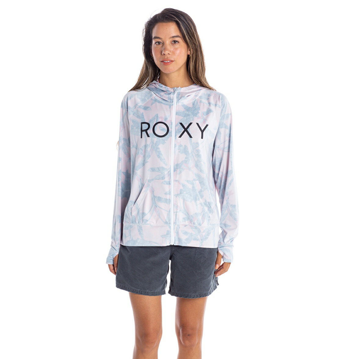 ロキシー ROXY 　BIG CHEESE ZIP ラッシュパーカー Womens ジップ ラッシュ ラッシュガード サーフィン サーフ 海水浴 夏 水泳 ビーチウェア 【RLY212008 PNK】