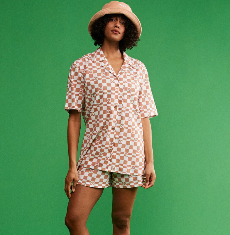 アウトレット価格 ROXY ロキシー ALOHA SUNSET CHECK シャツ カジュアル 半袖