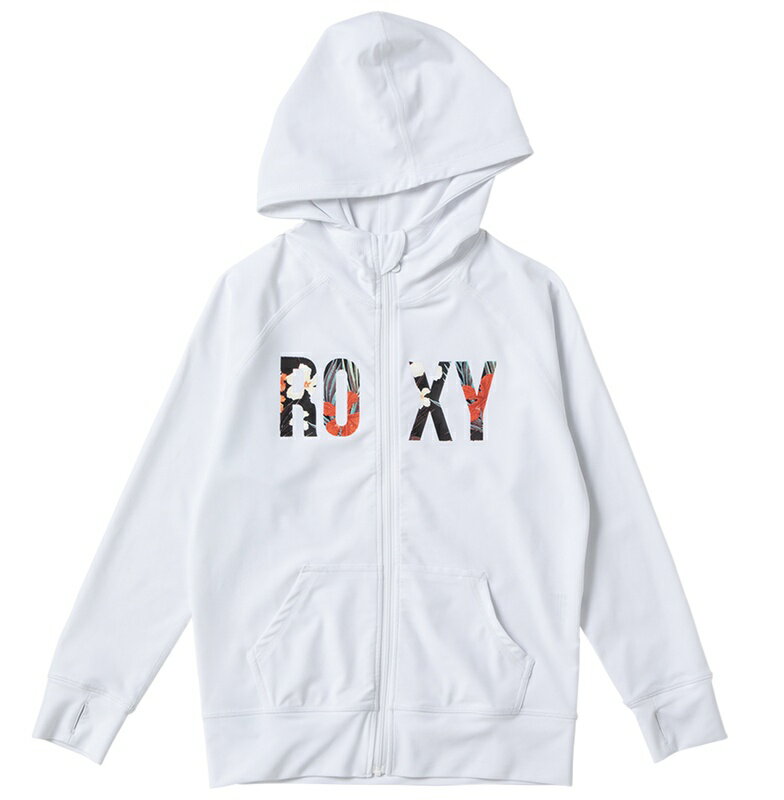 ROXY ロキシー ラッシュパーカー UVカット (100-150cm) MINI BOTANICAL LOGO PARKA ジップ ラッシュ ラッシュガード サーフィン サーフ 海水浴 夏 水泳 ビーチウェア【Kids】