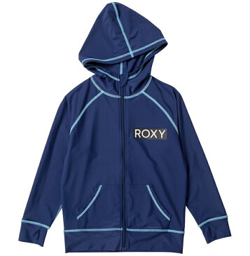 ロキシー ROXY 　ラッシュパーカー UVカット (100-150cm) MINI RASHIE PARKA ジップ ラッシュ ラッシュガード サーフィン サーフ 海水浴 夏 水泳 ビーチウェア 【TLY201107 NVY】【Kids】