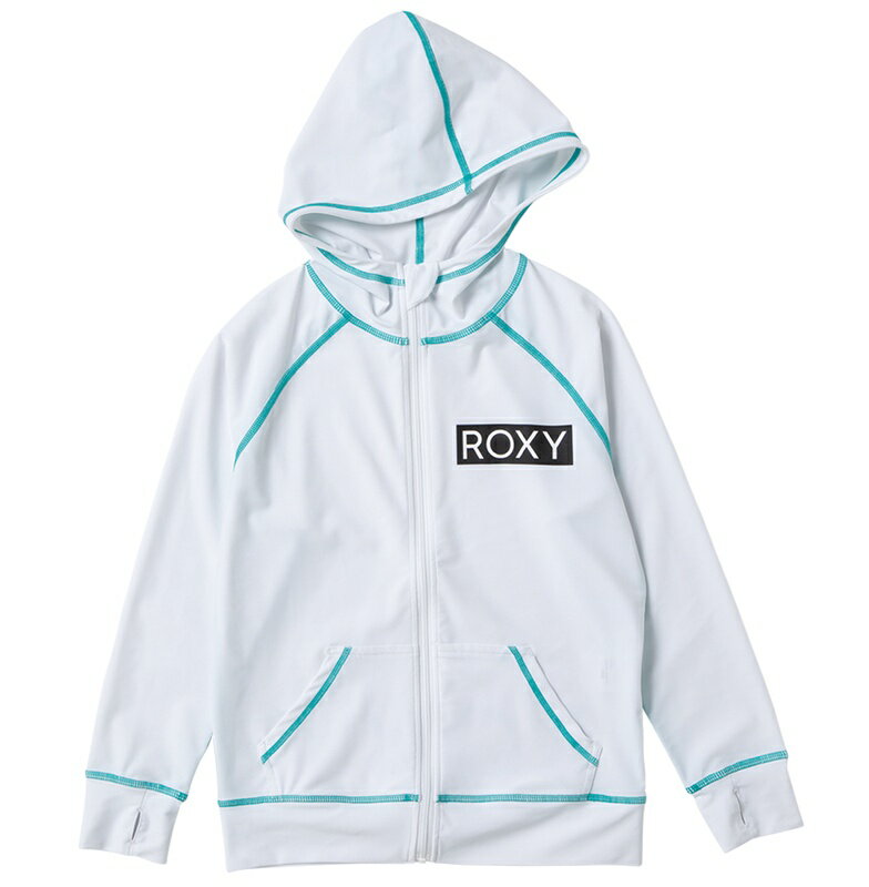 ROXY ロキシー ラッシュパーカー UVカット (100-150cm) MINI RASHIE PARKA ジップ ラッシュ ラッシュガード サーフィン サーフ 海水浴 夏 水泳 ビーチウェア【Kids】