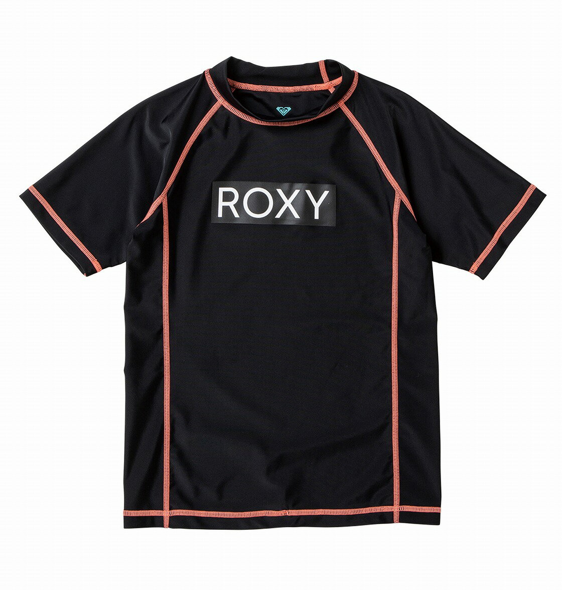 ロキシー ROXY 　ラッシュガード UVカット (100-150cm) MINI RASHIE S/S Kids Pullover Rash Guard 【TLY201109 BLK】