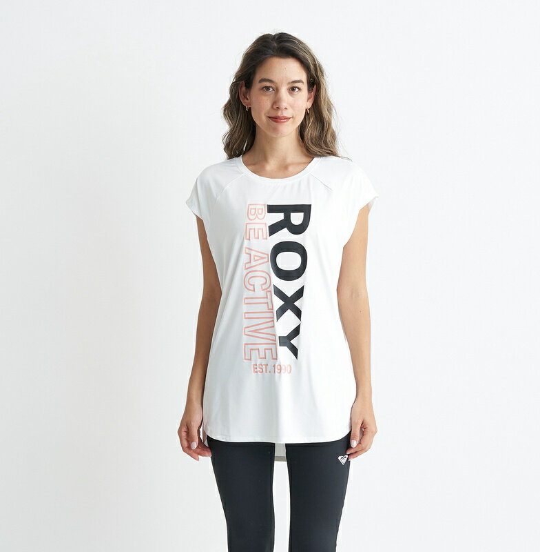 ロキシー ROXY フィットネス 　水陸両用 速乾 UVカット Tシャツ JOLLY Womens T-shirts トレーニング ヨガ スポーツ【RST241533 WHT】 1