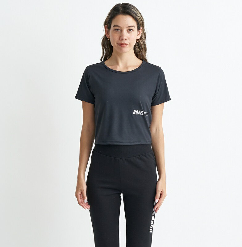 ロキシー ROXY フィットネス 　速乾 UVカット Tシャツ BRB S/S TEE Womens T-shirts トレーニング ヨガ スポーツ【RST241547 BLK】