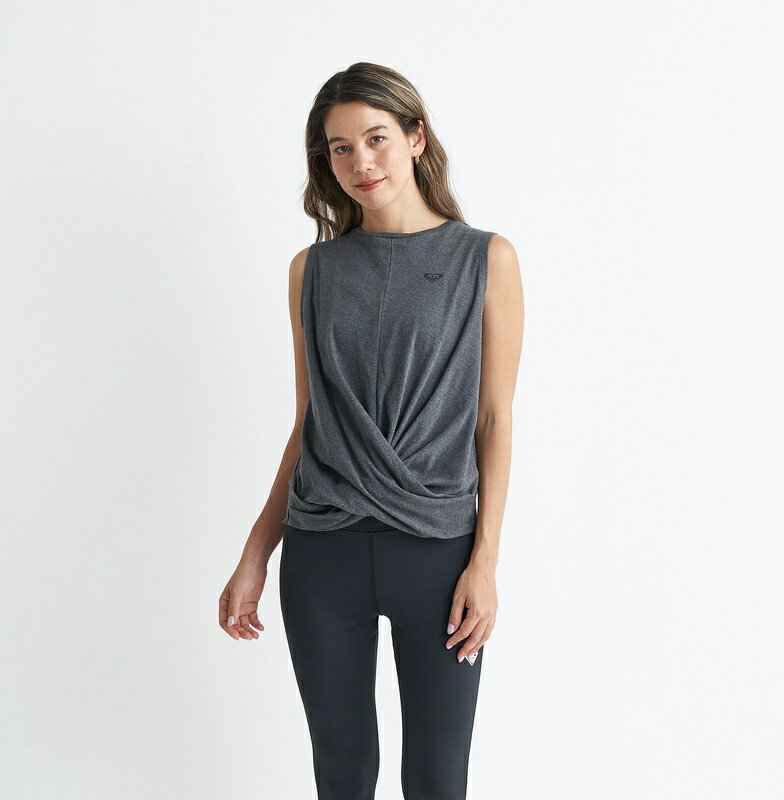 ロキシー ROXY フィットネス 　水陸両用 速乾 UVカット ノースリーブトップス PEACEFUL MIND Womens Tops Other トレーニング ヨガ スポーツ【RSL241532 DGY】