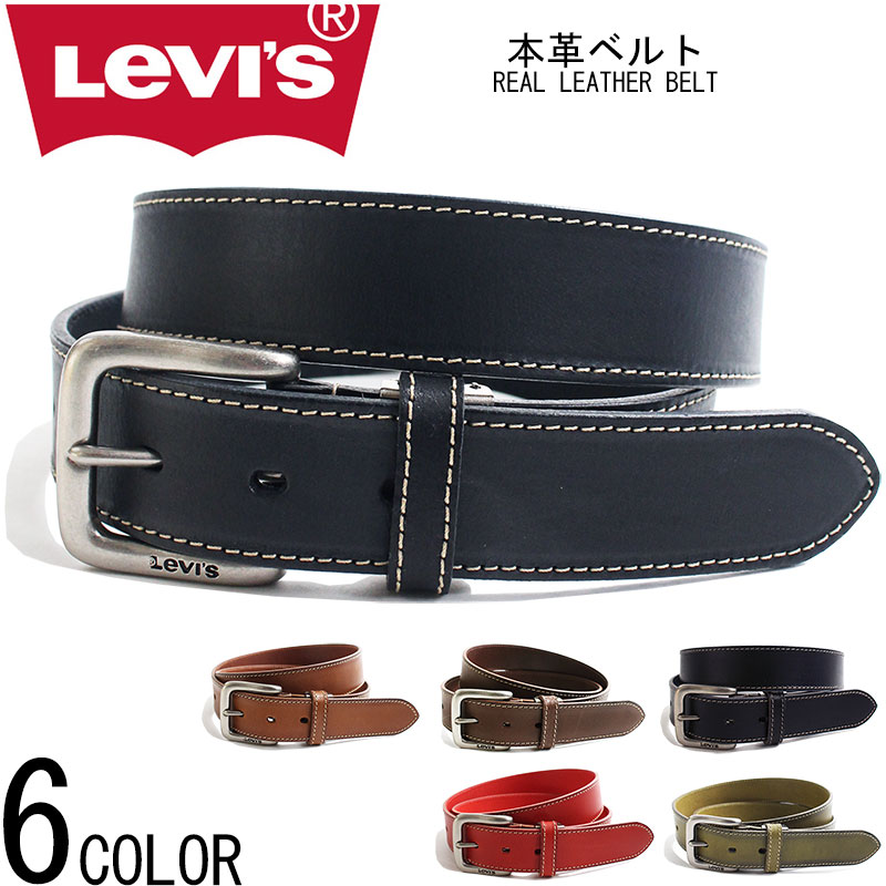 楽天quintetto楽天市場店5/20（月）23：59まで【ポイント3倍】LEVI'S リーバイス スタンダード レザーベルト 牛革ベルト BELT カジュアル