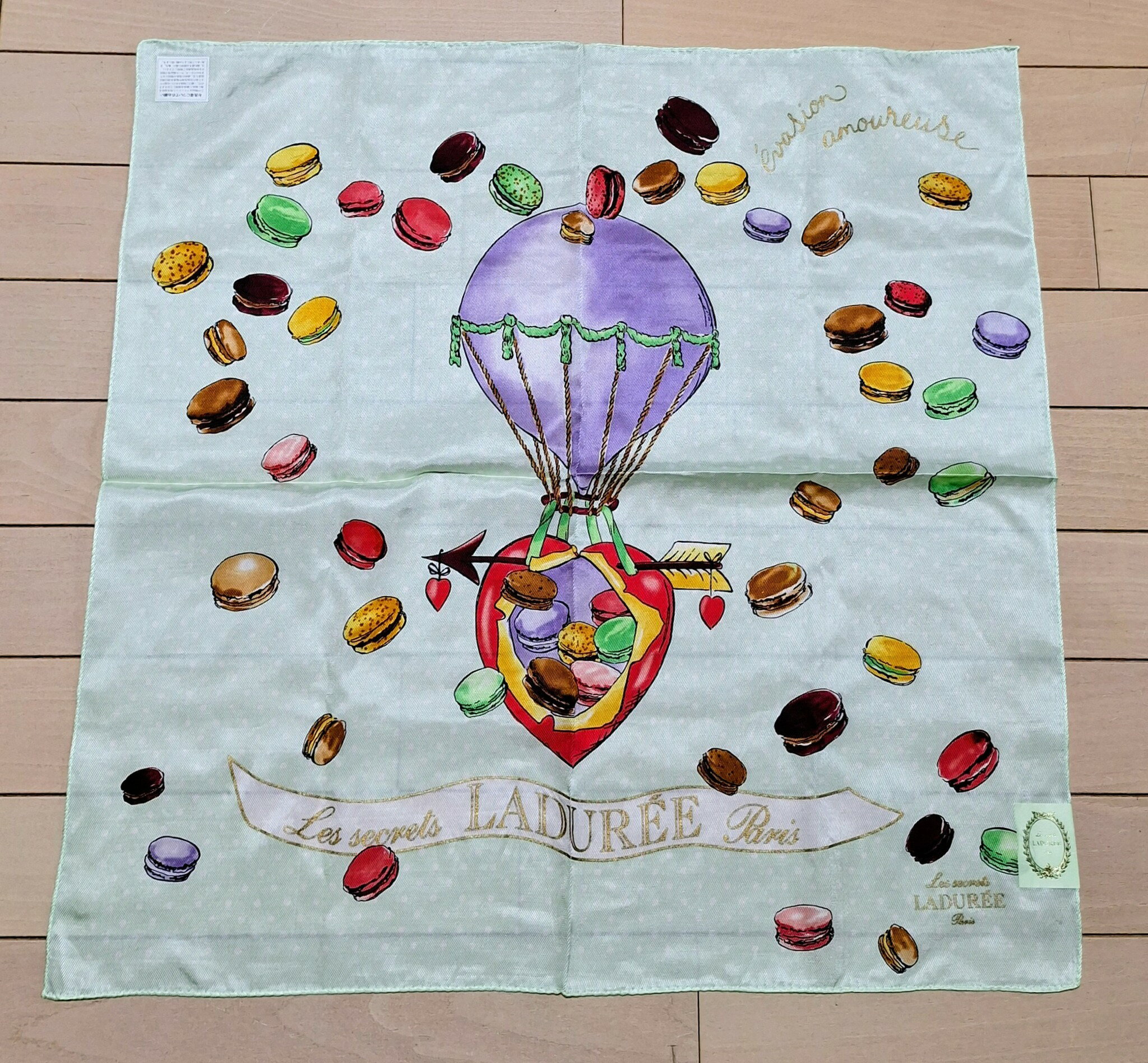 ラデュレ ハンカチ LADUREE バレンタイン マカロン グリーン