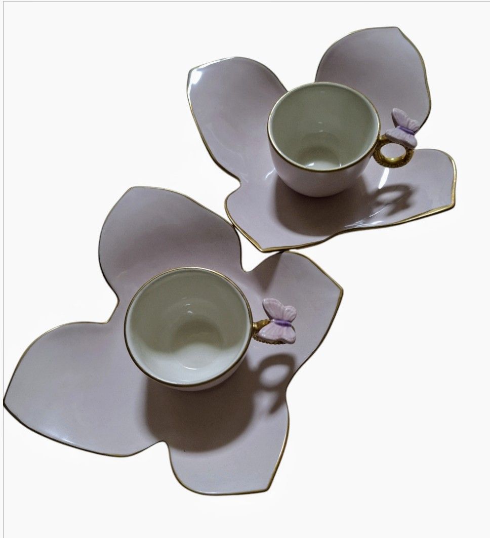 Rakuten - VILLARI 1セット バタフライコーヒーカップソーサーセット ヴィラリ　2セット