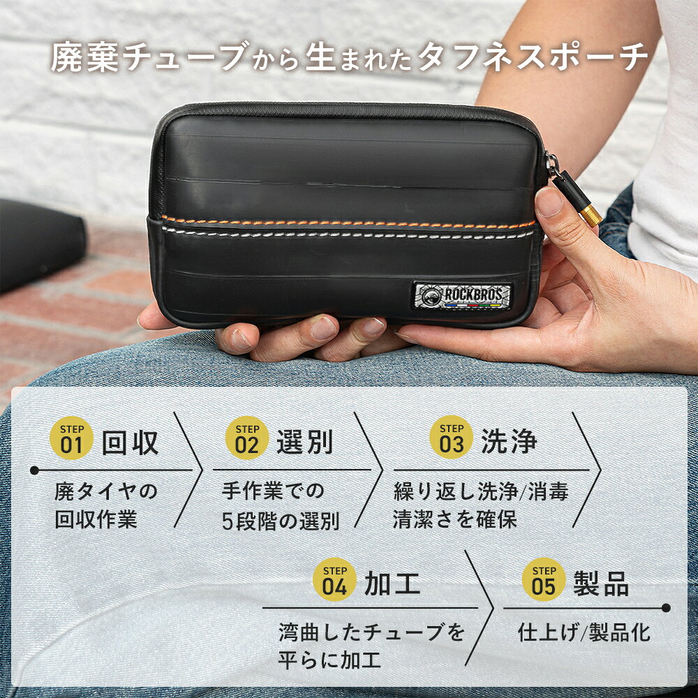 ポーチ 財布 コインケース 小物入れ 財布代わり メンズ コンパクト 旅行ポーチ 自転車タイヤチューブリサイクル素材 環境配慮 ガジェットポーチ スマホポーチ 贈り物 プレゼント ウォレット 整理 仕切り付き パーテーション付き 収納 除菌シート ティッシュ 30990052001 qunature-10000117 Qunature【公式】楽天市場店 サンプル画像2