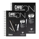【公式ショップ】 クレールフォンテーヌ CARB'ON 画用紙 フランスブランド 海外 輸入 画材 スケッチブック カーボン ブラックペーパーダブルリング 20...