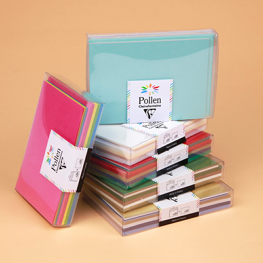 【公式ショップ】ポレン カード・封筒 20枚セット フランス製 封筒 はがきサイズ ポレン ポストカードサイズ封筒 無地 11.4x16.2cm C6/洋2 2...