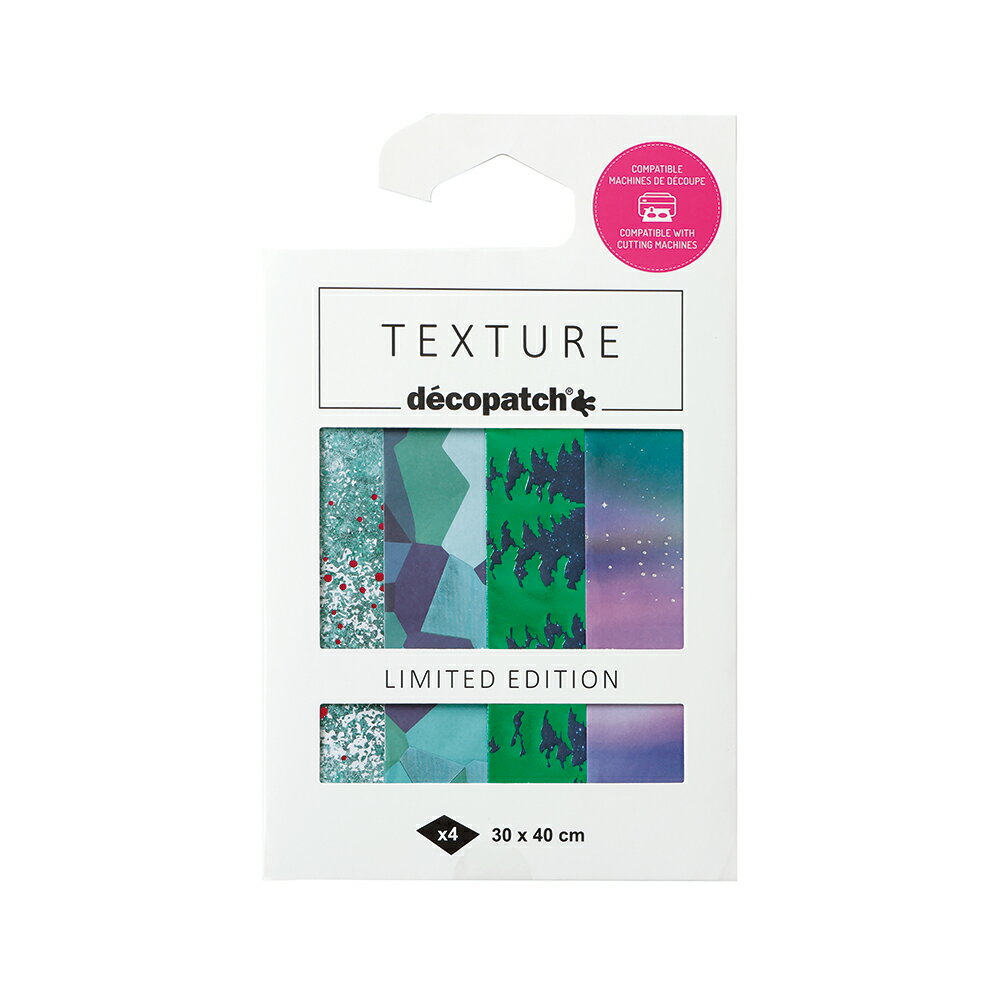 【公式ショップ】 デコパッチ クリスマス デコパッチペーパー TEXTURE 4枚セット オーロラ おしゃれ かわいい 簡単リメイク フランス生まれのデコツール