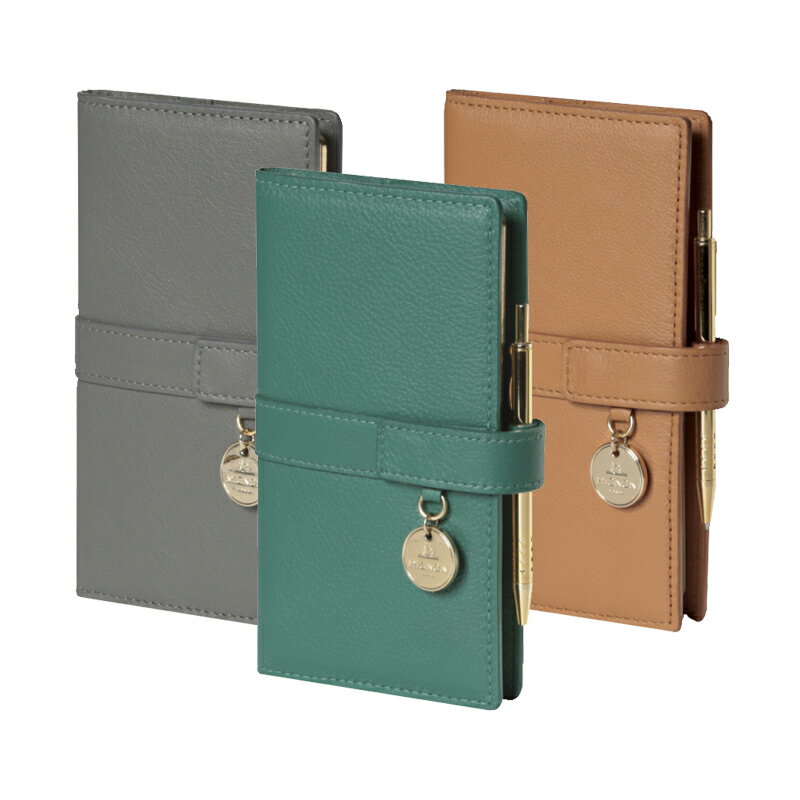 【公式ショップ】フランスの革小物ブランド 手帳カバー MIGNON ミニョン ダイアリーカバー AS16 メダリオン 縦長サイズ 15.4x7.8cm 本革