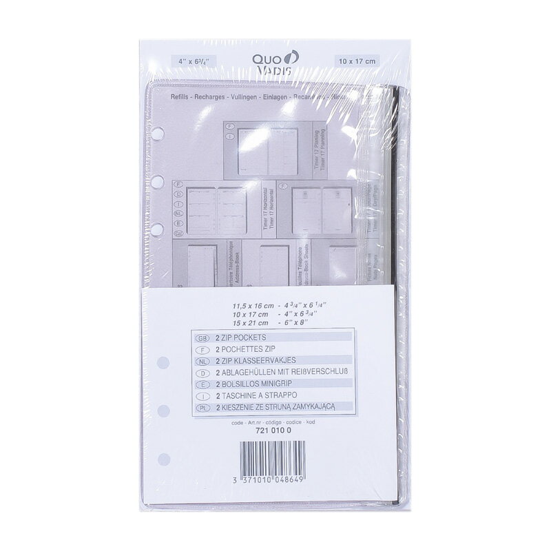 クオバディス システム手帳アクセサリー QUOVADIS Timer17 タイマー17 バイブルサイズ ファスナー付ポケット 公式