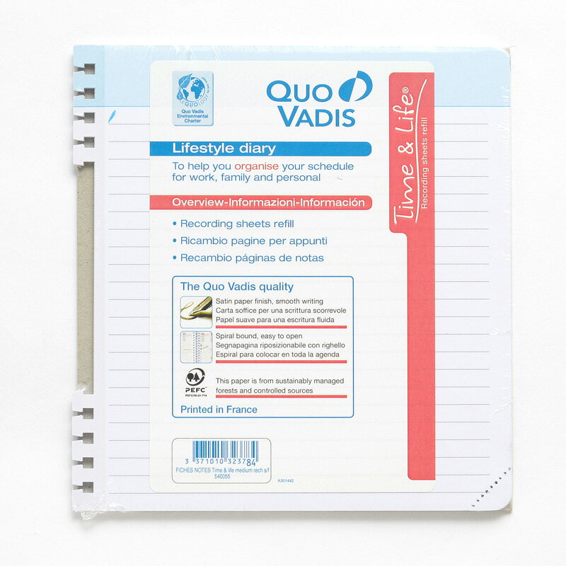 手帳 スケジュール帳クオバディス ウィークリー ダイアリー 【タイムアンドライフ 16x16】 週間バーチカル・正方形サイズ 16x16cm・ホワイトペーパー ...