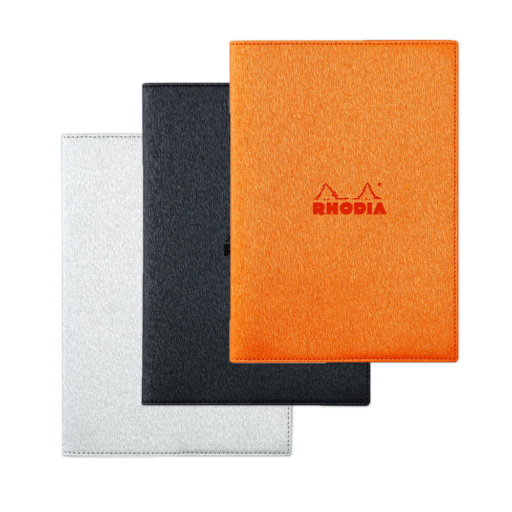 ロディア メタリックPUレザー ホチキス留めノートカバー A5 カバー RHODIA ロディアカバー 高級感 ギフト プレゼント用 デザイン性 テクスチャー付き...