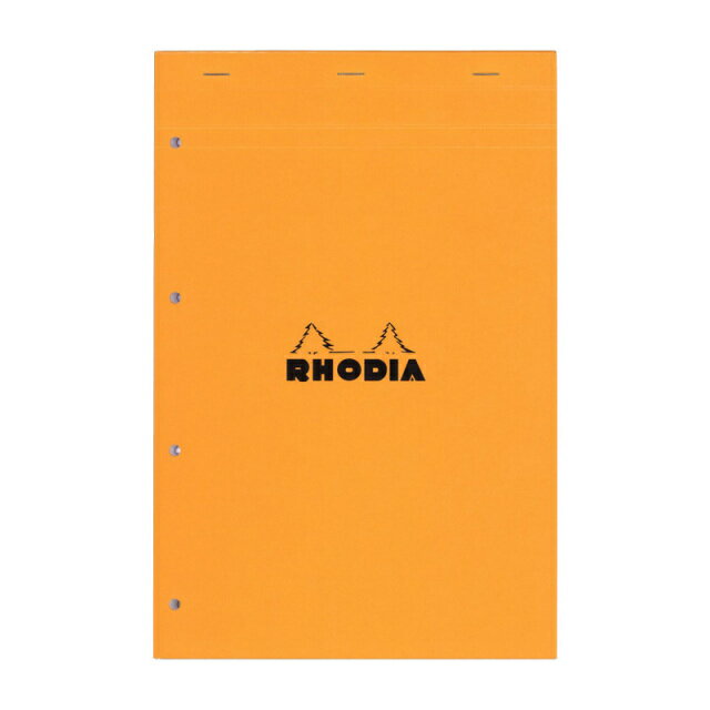 ロディア メモ帳 ノートRHODIA ブロックロディア No.19 4穴 A4変型 21x31.8cm 5mm方眼 撥水カバー ミシン目入