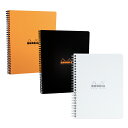 【公式ショップ】 ロディア メモ帳 ノートRHODIA ダブルリングノート ホワイト A4 横罫 撥水カバー ミシン目入