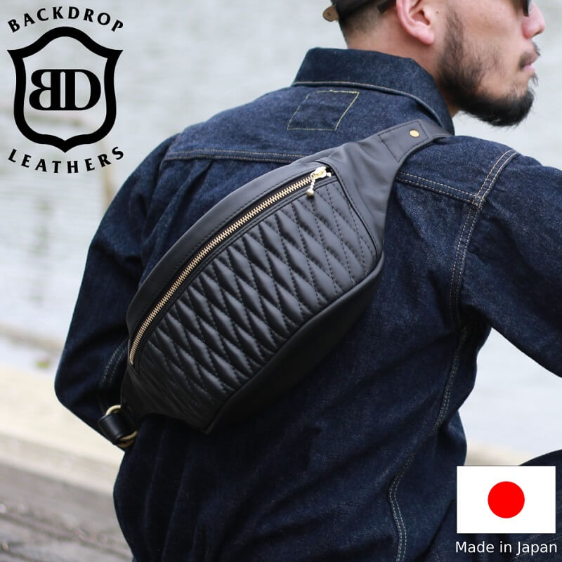 【あす楽対応】BACKDROP Leathers バックドロップレザーズ DIA WAISTBAG ダイヤ ウエストバッグ メンズ ウエストバッグ 本革 日本製