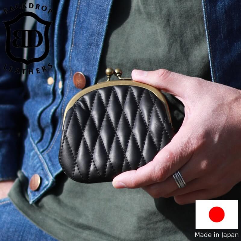 Rakuten - 【最強配送】BACKDROP Leathers バックドロップレザーズ GM WALLET がま口ウォレット メンズ 財布 本革 日本製
