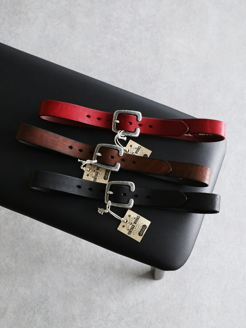 Vintage Works ヴィンテージワークス Leather belt 7Hole レザーベルト 7ホール メンズ 日本製 本革ベルト アメカジ 3